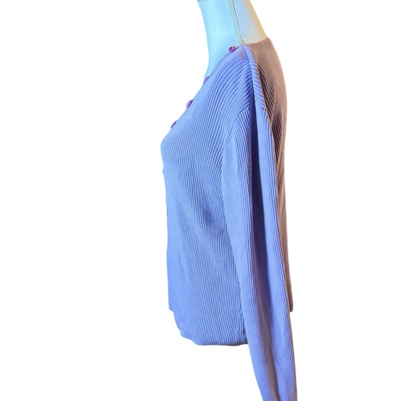 Lilly Pulitzer Orchid Flowered VNeck Trim Silk Sweater - Picture 3 of 6